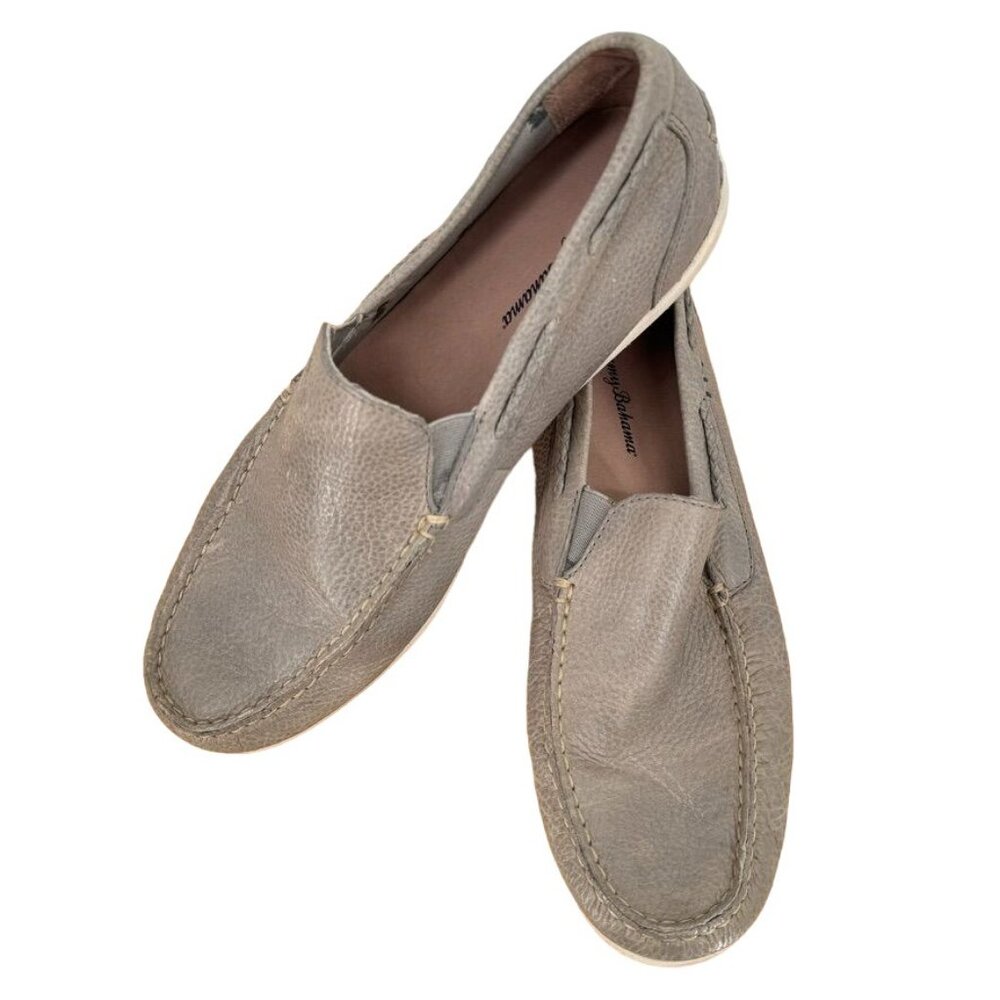 Tommy Bahama mens Thackary Leather Loafers Size 8.5 Gray - Picture 5 of 16